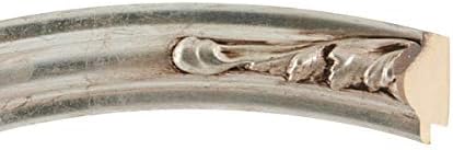 OVALCREST Oval Beveled Wall Mirror for Home Decor - Florence Style - Silver Leaf with Brown Antique - 34" x 24"