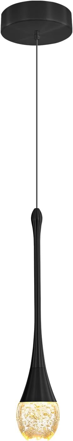 Modern Pendant Lights for Kitchen lsland LED Dimmable Raindrop Chandelier Crystal Ceiling Pendant Lighting for Dining Room Hallway Bar Living Room (1 Pack)