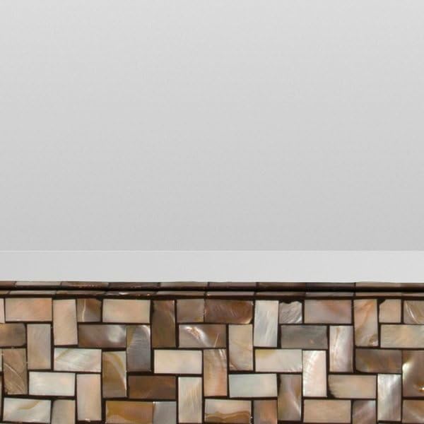 Mark&Day Wall Mirror, Leuth Global Bronze Square Vanity Mirrors for Bedroom Living Room Bathroom and Entryway Home Decor, Mounted Natural Mother of Pearl/Shell Frame (24" H x 24" W x 1" D)