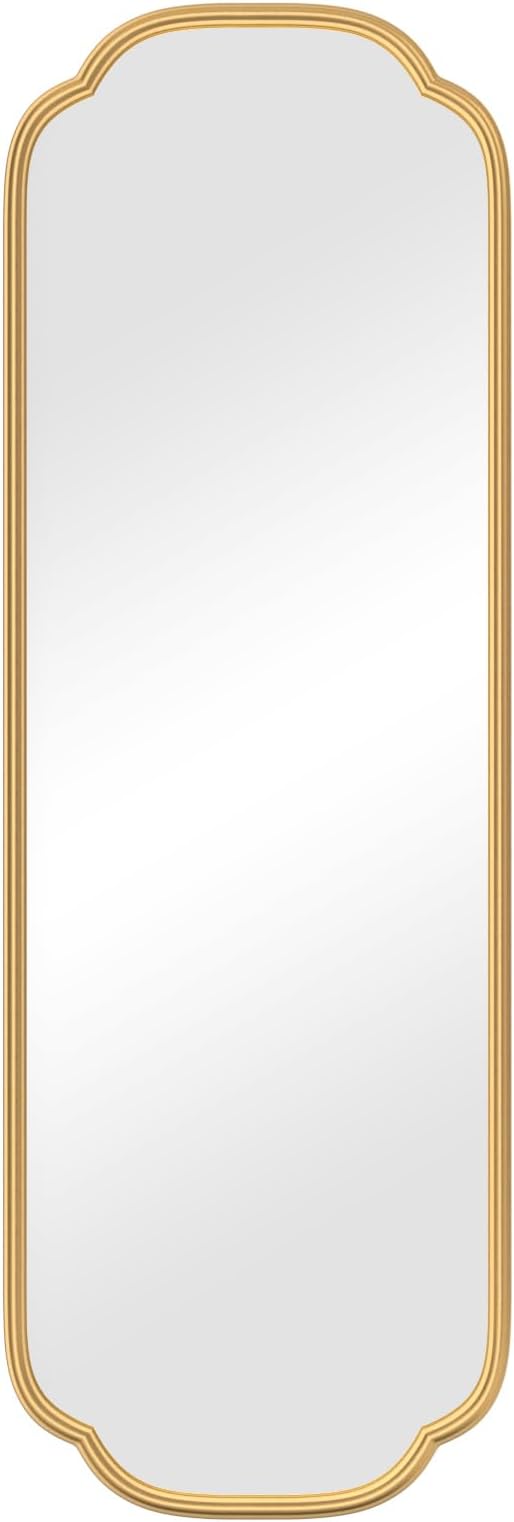 48"x16" Gold Door Mirror Full Length Over The Door with Non-Rusting Metal Frame, Modern Full Body Mirror Bedroom Closet Bathroom