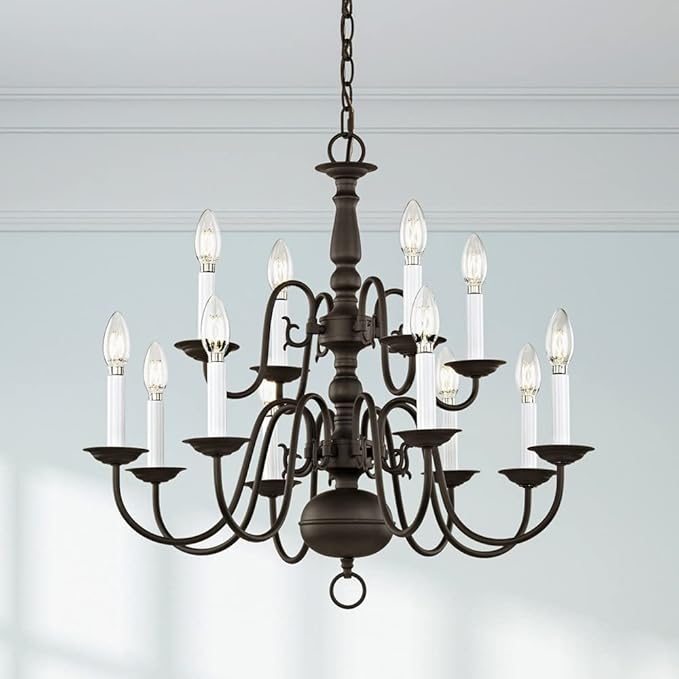 Livex Lighting 5012-07 Williamsburgh 12-Light Chandelier, Bronze