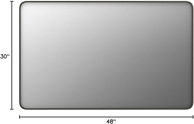 48x30 Bronze Bathroom Mirror for Wall, Brushed Bronze Metal Framed Bathroom Vanity Mirror, Rounded Rectangle Mirror, Anti-Rust, Shatterproof (Horizontal/Vertical)