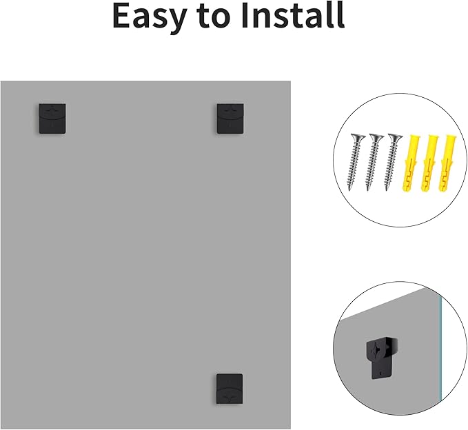 Beveled Bathroom Mirror, 40x48 Inch Large Frameless Mirrors for Wall, Upgraded Shatterproof Rectangle Beveled Vanity Mirror Hangs Horizontally/Vertically for Bedroom, Living Room and Entryway