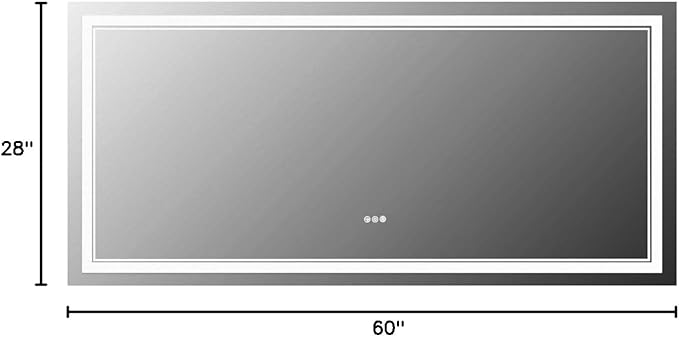 60x28 Inch LED Bathroom Mirror with Lights, RGB Color Changing Lighted Mirrors for Bathroom Wall, Dimmable, Anti-Fog,Large LED Mirror for Bathroom (RGB Multicolor Backlit+Front-Lit)