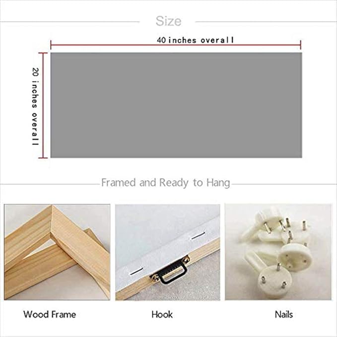 Arjun Cityscape Wall Art New York City Skyline Picture Modern Abstract Grey NYC Skyline Painting Framed Artwork for Bedroom Living Room Home Office Decor, Large 40"x20"