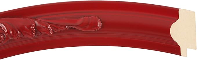 OVALCREST Oval Beveled Wall Mirror for Home Decor - Florence Style - Holiday Red - 28" x 22"