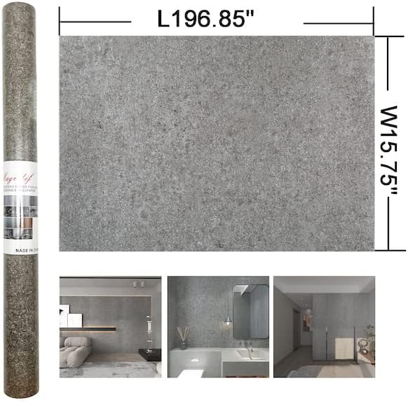 16"x197" Grey Granite Contact Paper for Kitchen Countertops Peel and Stick Wallpaper Easy to Install & Clean Renter Friendly Vinyl Granite Contact Paper for Drawers Cabinets Countertop Refinishing