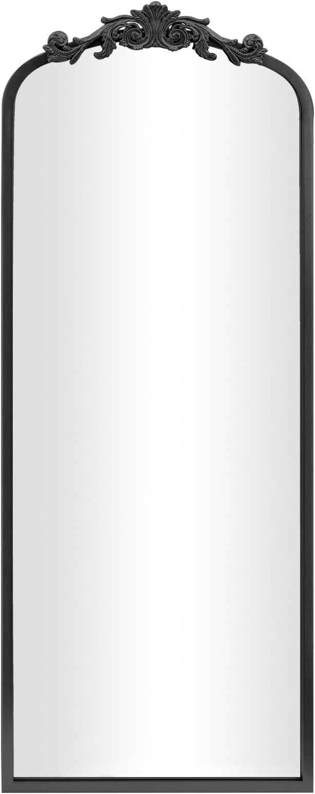 AIXI HOME Arched Black Antique Full Length Wall Mirror 22"x65", Arendahl Elegant Floor Vintage Mirror with Ornate Matel Frame, Baroque Inspired Home Decor for Bedroom/Living Room/Hallway