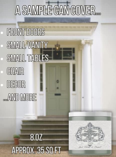 ALL-IN-ONE Paint, Durable cabinet and furniture paint. Built in primer and top coat, no sanding needed. Includes our 30 featured color card - Heathered Gray (light cool gray), 8oz Sample