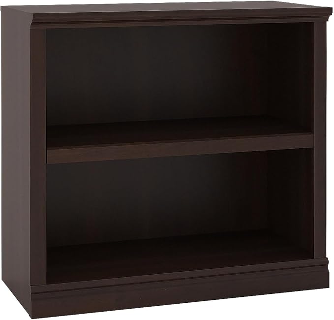 Bookcase, Open Storage Book Cases/Shelves, Floor Standing Indoor Furniture 2 Shelf Book case for Farmhouse Library Office Bedroom Kids, Dark Cherry - 2 Tier