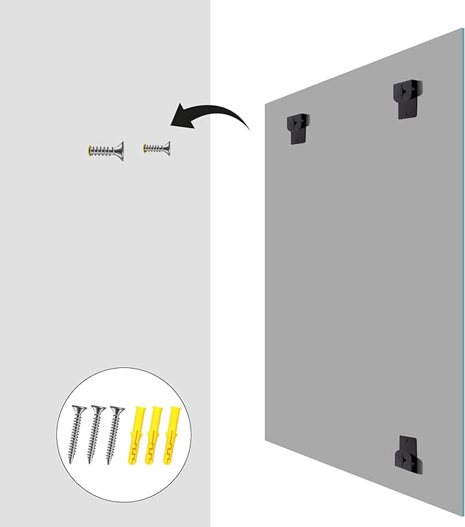 KOCUUY Beveled Mirror, 20x40 Inch Frameless Bathroom Mirror for Over Sink, Upgraded Shatterproof Beveled Unframed Design Mirror for Bathroom, Bedroom, Hang Horizontal/Vertical