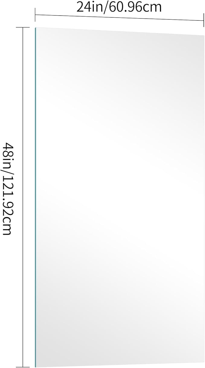 KOCUUY Frameless Mirror, 24x48 Inch Rectangle Bathroom Vanity Mirror for Over Sink, Upgraded Shatterproof Unframed Design for Bedroom, Living Room, Entryway