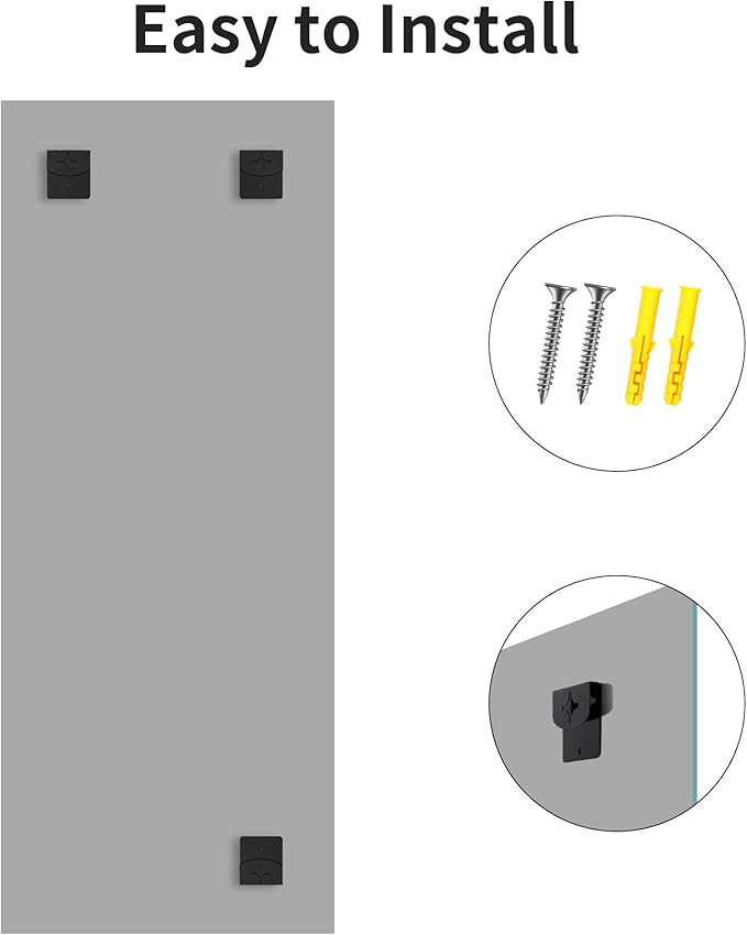 Beveled Mirror, 24x60 Large Frameless Beveled Bathroom Mirrors for Wall, Upgraded Shatterproof Rectangle Vanity Mirror with Beveled Edge for Bathroom, Bedroom, Living Room and Entryway