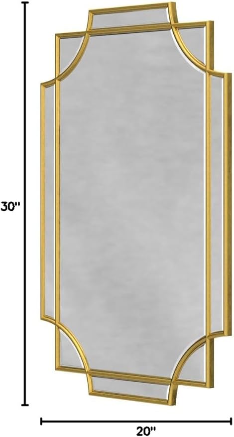 Kelly Miller 20"x30" Small Gold Bathroom Mirror for Wall Mount, Beveled Vanity Mirror for Master Bath Half Bath