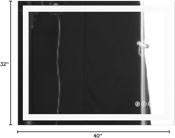 40x32 Inch LED Bathroom Mirror with Lights Front and Backlit Lighted Vanity Mirror for Bathroom Wall with 3 Colors Dimmable Anti-Fog Memory Shatter-Proof IP54 Waterproof Horizontal/Vertical