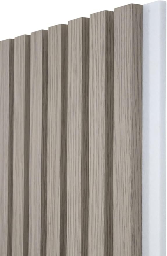 94" x 12.6" 3D Acoustic Slat Wood Wall Panels | Modern Sound-Dampening & Eco-Friendly Design (2-Piece Set) (Sandstone Oak)