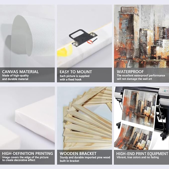 MAMAGO Large 3 Pieces New York City Canvas Wall Art Modern Abstract City Canvas Print Wall Decor for Living Room Office Framed Ready to Hang-24”W x 36”Hx3pcs