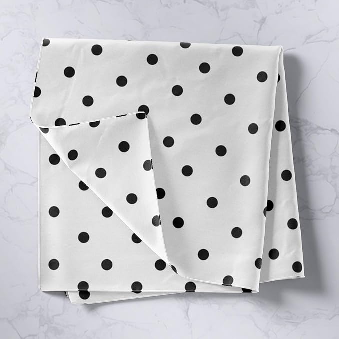 jejeloiu Polka Dots Tapestry XLarge 70"x92" Black Geometric Circles Wall Hanging Blanket Simple Modern Wall Art for Living Room Bedroom Decoration Cartoon French Style White Black