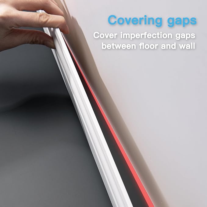 Art3d Wall Baseboard Molding Trim 8-Pack of 56 x 3.2 in., High Impact Polystyrene Skirting Board - Installed with Glue - White