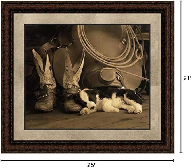 Wall Art Giant | Cowboy Puppy | Framed Western Print | Various Styles