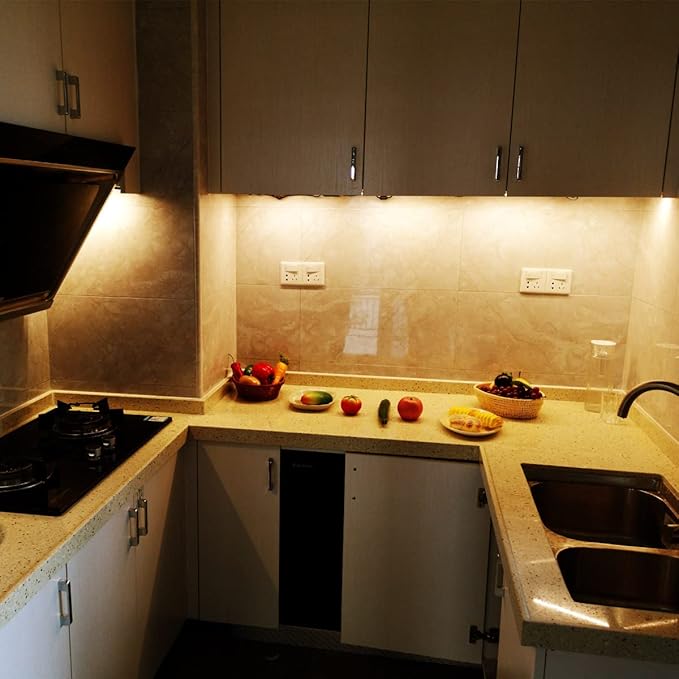 Litever Under Cabinet LED Lighting Kit, Super Bright, 6 PCS 12” Slim Light Bars, 31W 2000 Lumen, Dimmable, Plug or Wired Power Adapter, for Kitchen Cabinets Counter Shelf Workbench (Warm White 3000K)