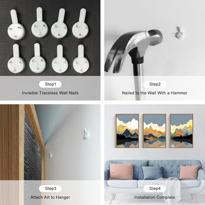 Large Abstract Mountain Lake Framed Canvas Wall Art,Watercolor Boho Forest Wall Decor,Colorful Ridge Landscape Artwork,Modern Wilderness Art Print for Living Room,Bedroom,Office- 24"x36"x3