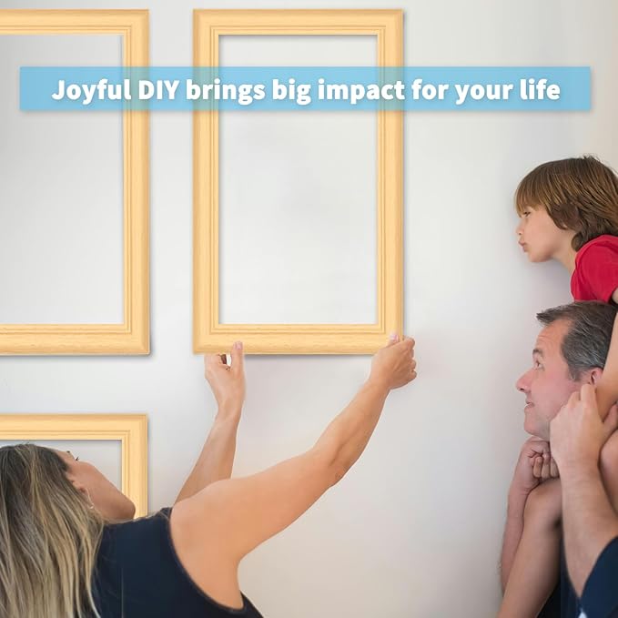 Art3d Pre-Cut Wall Molding Set of 6 pcs, Ready-to-Assemble Wainscoting Panels for Interior Wall Décor Living Room Bedroom Accent Wall - Installed with Glue, 3 Top 3 Bottom, Oak