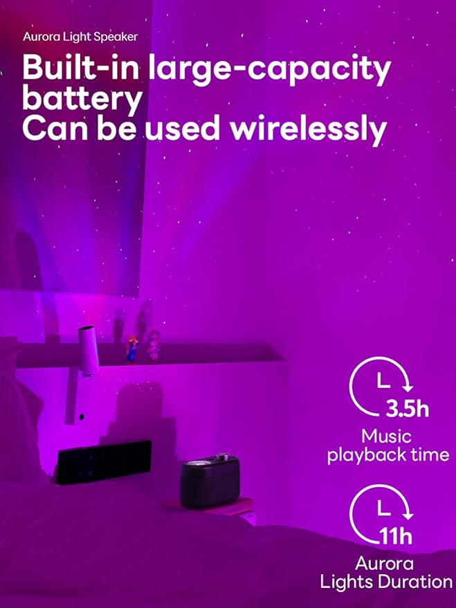 Northern Lights Projector, 7 Colors Galaxy Projector for Bedroom, LED Night Light Aurora Projector with Bluetooth Speaker, White Noise, Kids Night Light for Room Decor & Gift for Kids Birthday