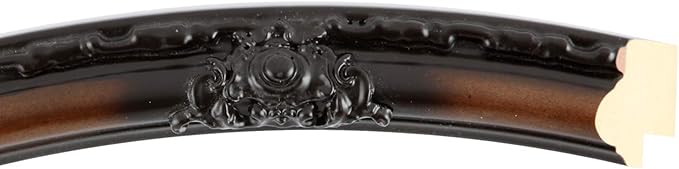 OVALCREST Round Beveled Wall Mirror for Home Decor - Jefferson Style - Walnut - 32x32 Outside Dimensions