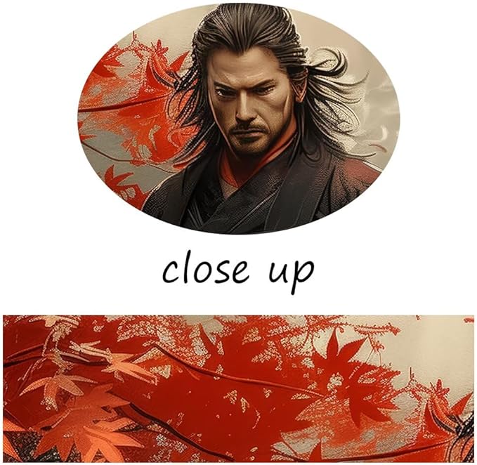 Oriental Samurai Wall Art Black and Red Warrior Wall Decor Canvas Prints Warrior Figure Pictures Bushido Posters Artwork Framed for Living Room Bathroom Bedroom Office (18''W x 24''H)