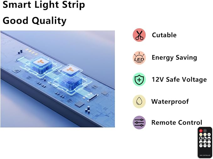 Neon Rope Lights, 16.4ft Rope Lights with Dimmable Remote and Adapter, Waterproof Flexible Smart Led Strip Lights for Bedroom, Super Bright, DIY Neon Sign, Indoors Outdoors Decor, Ice Blue