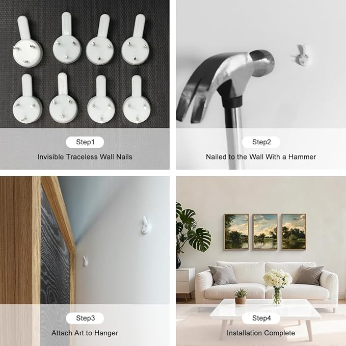 Aryroi Large Natural Forest and Lake Framed Canvas Wall Art,Modern Countryside Wall Decor,Vintage Neutral Landscape Artwork,Rustic Antique Scenery Art Print for Living Room,Bedroom,Office- 16"x24"x3