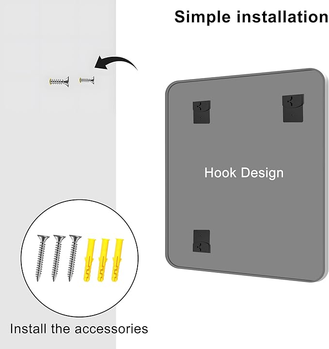 KOCUUY Silver Bathroom Mirror, 30x36 Inch Bathroom Mirror for Over Sink, HD Tempered Glass, Anti-Rust Brushed Silver Frame, Rounded Corner Modern Design for Bathroom, Hang Horizontal/Vertical