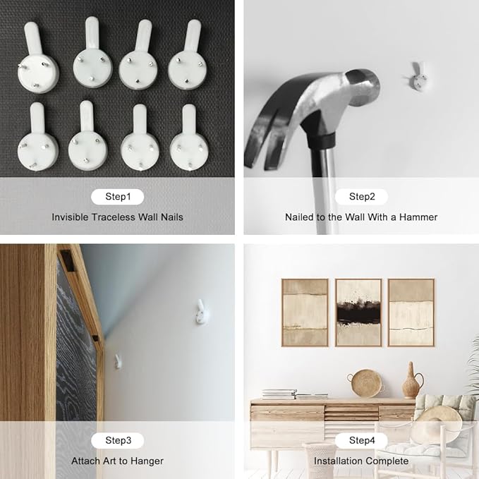 Ausril Large Neutral Textured Framed Canvas Wall Art Set, Minimalist Beige Shapes Wall Decor, Abstract Grunge Landscape Wall Painting, Modern Textured Art Prints for Living Room, Bedroom 24"x36"x3