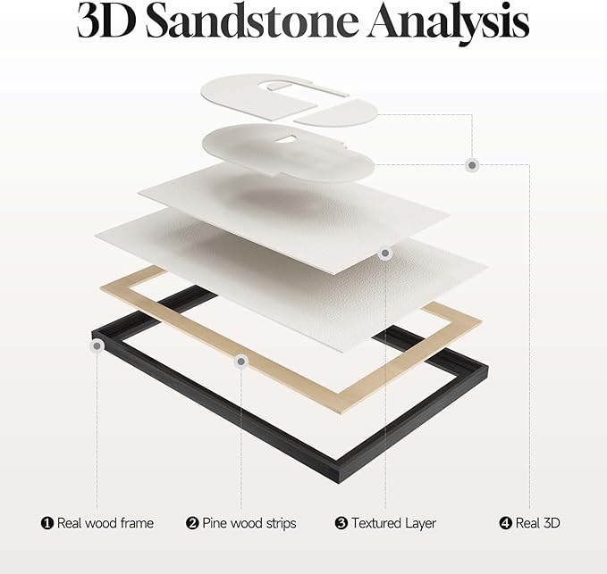 Large 3D Textured Framed Abstract Wall Art for Living Room, 3 Piece Modern Black and White Artwork for Walls, Minimalist Wall Paintings for Hallway, Stair, Office Wall Decor, 24x36 Inches