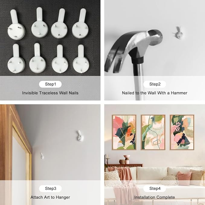 Colorful Abstract Framed Canvas Wall Art Set,Modern Multicolor Pastel Minimalist Line Wall Decor,Boho Green and Pink Painting for Living Room,Bedroom-24 x36 x3