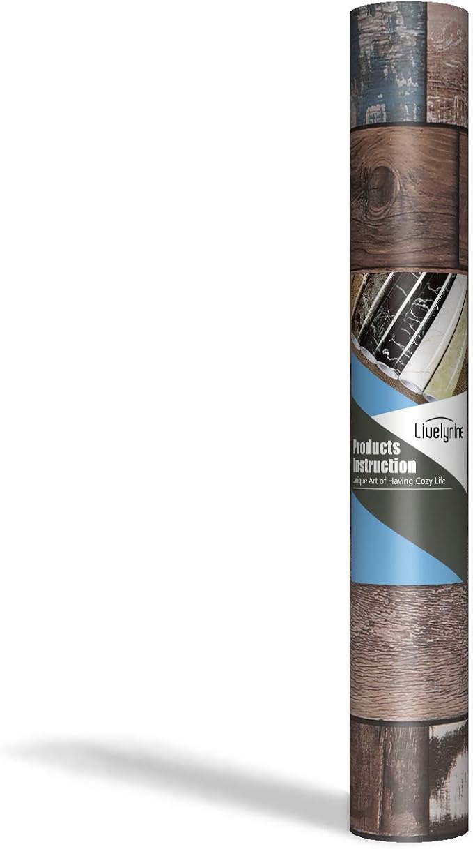 Livelynine Reclaimed Wood Wallpaper Stick and Peel 17.7x276 Inch Shiplap Peel and Stick Wallpaper Wood Paper for Bedroom Classroom Farmhouse Decorations Removable Shiplap Bulletin Board Paper