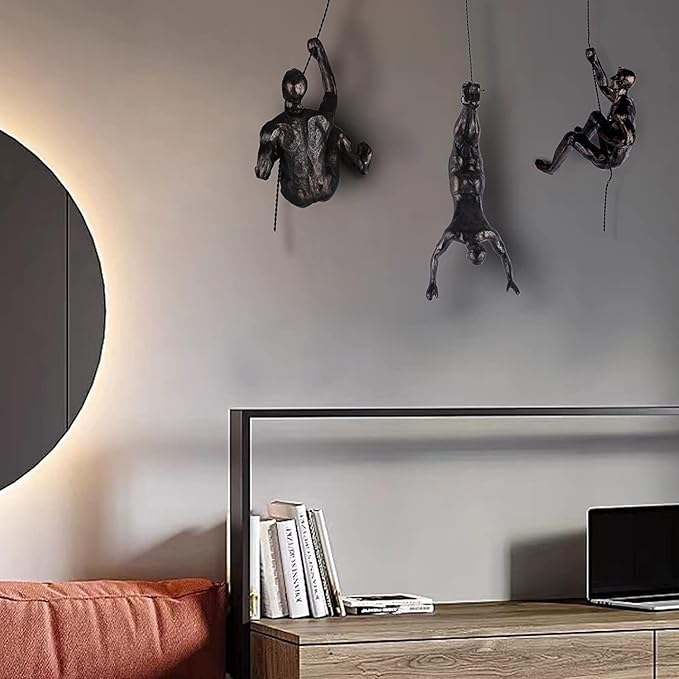 Climbing Men Wall Art Decor Sculpture,Nordic Modern Simplicity Decorative Wall Art, Climbing Man Sculptures,Home & Office Climber Gifts