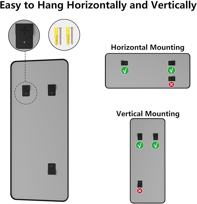 Koonmi Metal Framed Bathroom Mirror, 30"X71" Anti-Rust Bathroom Vanity Mirror, High-Definition Tempered Glass Bathroom Mirrors for Over Sink, Modern Decorative Wall Mirror for Restroom