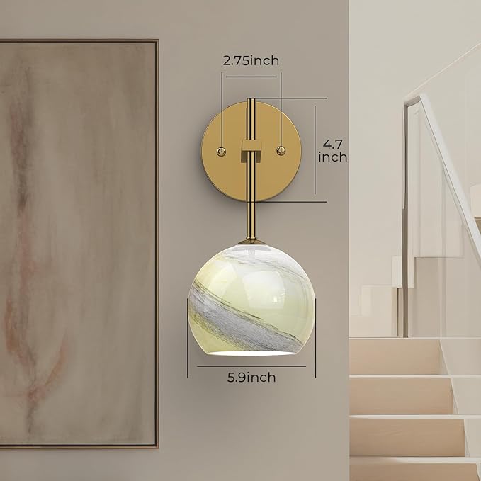 MOITA Wall Sconces Set of Two, Wireless Battery Operated Wall Decor with Remote, Sconces Wall Lighting with Glass Shade, Upward and Downward Installation, 12 RGB Colors and 3 CCT Options