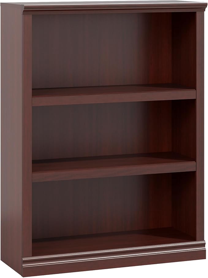 43 in Tall Bookcase, 3-Tier Bookshelf Open Storage, 33 inch Wide Floor Standing Indoor Furniture, Book Cases for Home School Library Office Bedroom Kids, Mahogany 3 Tiers