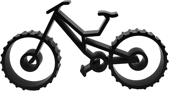 Bicycle & Cyclist Sculpture – Minimalist Decorative Accent for Cycling Enthusiasts & Modern Home Decor | Collectible Design (Downhill Mountain Bike Matte Black)