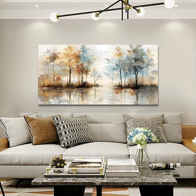Lapremoly Large Wall Decor For Living Room Framed Wall Art for Bedroom Abstract Tree Painting Wall Artworks Hang Pictures For Office Decoration Canvas Prints Room Home Decorations Posters 30"X60"