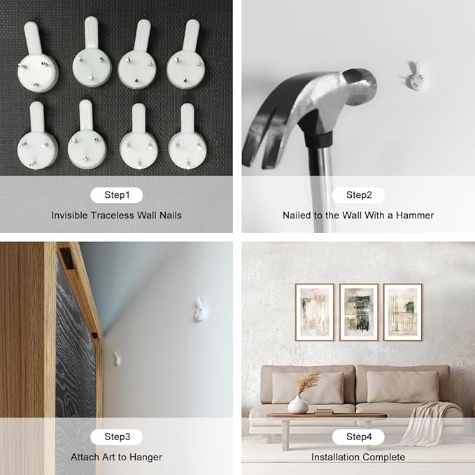 Ausril Modern Abstract Canvas Wall Art Set of 3, Framed Textured Stroke Art Prints, Minimalist Neutral Artwork, Beige Black White Painting, 16x24 Inch Wall Decor for Living Room, Bedroom, Office