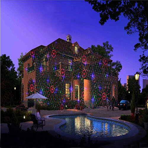 LedMall Motion Pattern Firefly 3 Models in 1 with 18 Patterns RGB Outdoor Laser Christmas Lights Projector with RF Remote Control and Security kit