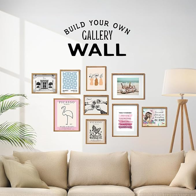 Mid-Century Modern Art 11x14 FRAMED - Minimalist Line Art Wall Decor for Modern Home - Abstract Gallery Wall Print, Tropical Beach House Museum Poster, Contemporary Aesthetic Room Decor, Pink Flamingo