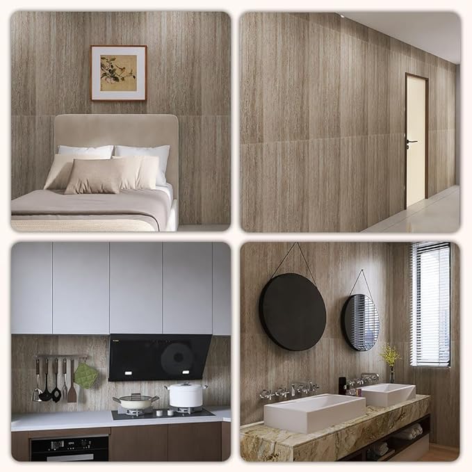 3D Wall Panels Faux Stone Wall Panel for Exterior/Interior Wall, MCM Walls Natural 4PCS 47.2"x23.6" / 30.94 sq ft (Travertine Stone Yellow)