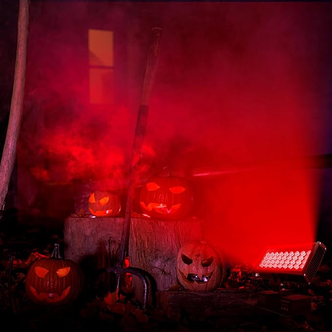 Linkable LED Wall Washer Light with RF Remote, 144W RGBW 5700K Dimmable LED Wall Wash Lighting, AC 120V Waterproof Outdoor CCT Flood Lighting for Buildings, Landscapes, Shops, Ads