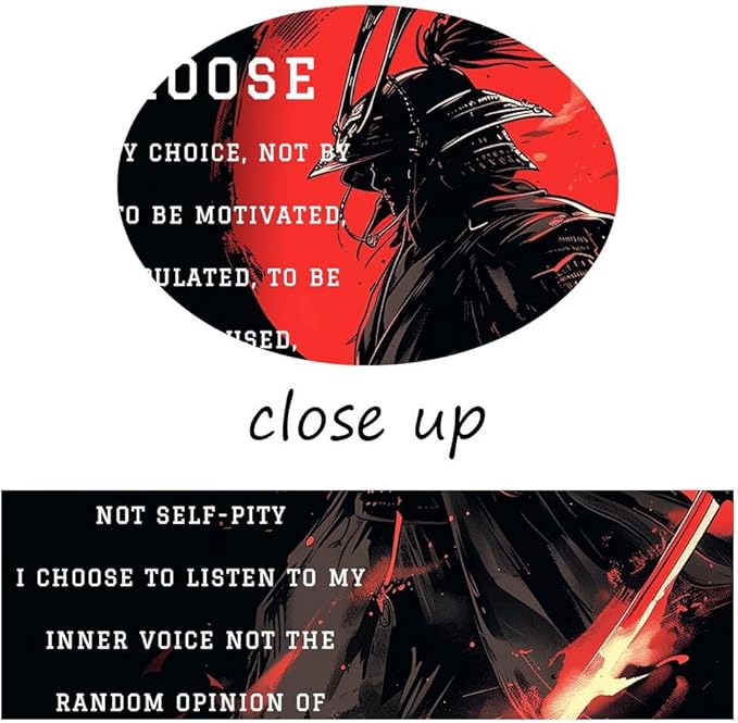 Armored Samurai Wall Art I Choose to Live by Choice Canvas Prints Vintage Japanese Artwork Black Motivational Poster Inspirational Quotes Painting for Men Bedroom Living Room Office (12''W x 16''H)