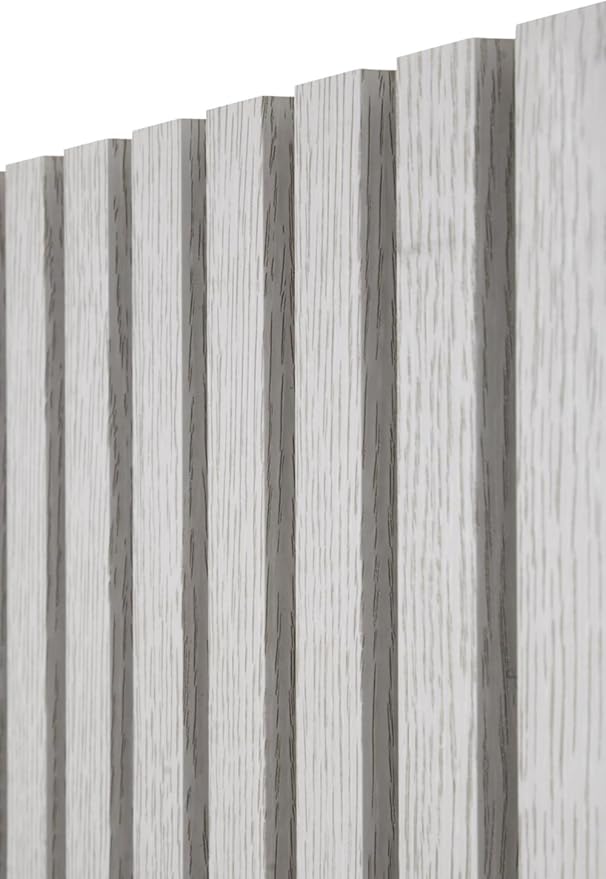 94" x 12.6" 3D Acoustic Slat Wood Wall Panels | Modern Sound-Dampening & Eco-Friendly Design (2-Piece Set) (Arctic Oak)